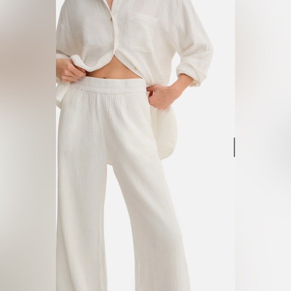 Size S White Wide Straight Flare Leg Trouser Pant - Mate the Label - Picture 12 of 12